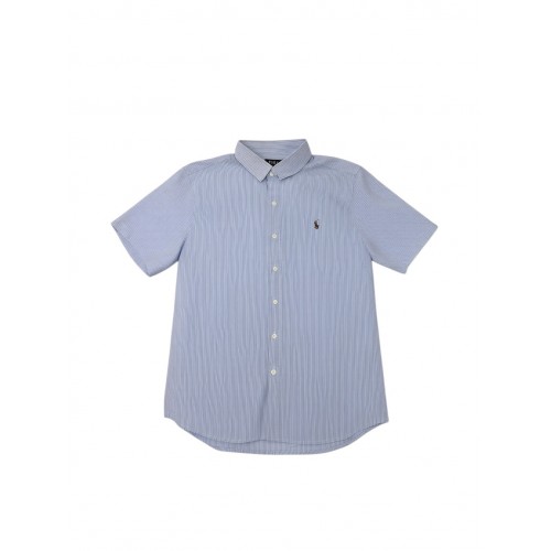 Polo Ralph Lauren Light Blue Fine Stripe Short Sleeve Shirt